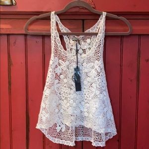 Women’s POOF APPAREL lace tank (beach) cover!